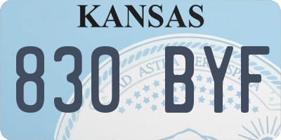 KS license plate 830BYF