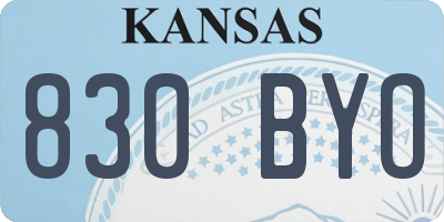 KS license plate 830BYO