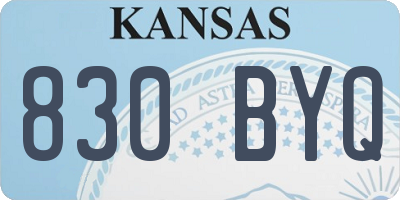 KS license plate 830BYQ
