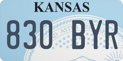 KS license plate 830BYR