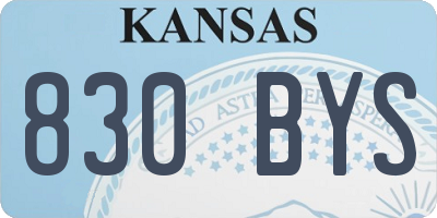 KS license plate 830BYS
