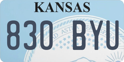 KS license plate 830BYU