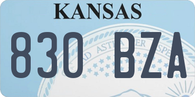 KS license plate 830BZA