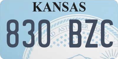KS license plate 830BZC