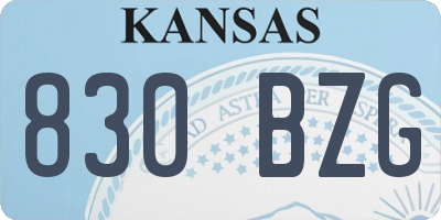 KS license plate 830BZG