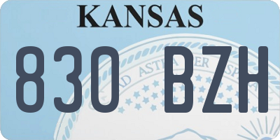 KS license plate 830BZH