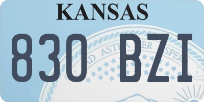 KS license plate 830BZI