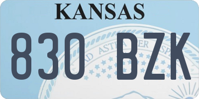 KS license plate 830BZK