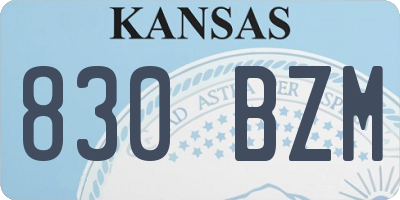 KS license plate 830BZM
