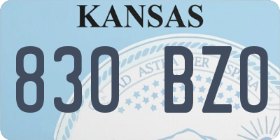 KS license plate 830BZO