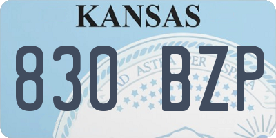KS license plate 830BZP