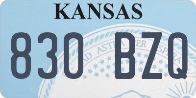 KS license plate 830BZQ