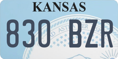KS license plate 830BZR