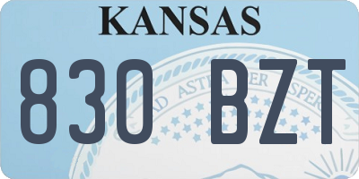 KS license plate 830BZT
