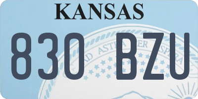 KS license plate 830BZU