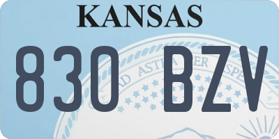 KS license plate 830BZV