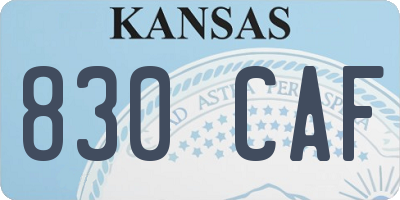KS license plate 830CAF