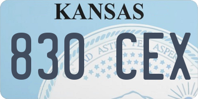 KS license plate 830CEX