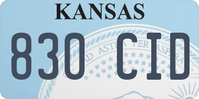 KS license plate 830CID