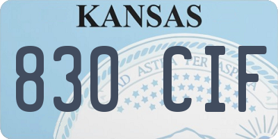 KS license plate 830CIF