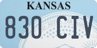 KS license plate 830CIV