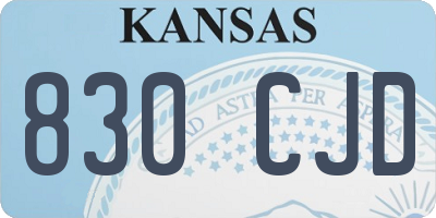 KS license plate 830CJD