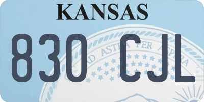 KS license plate 830CJL
