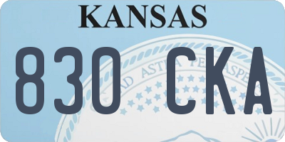 KS license plate 830CKA