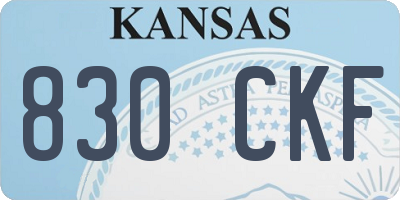 KS license plate 830CKF