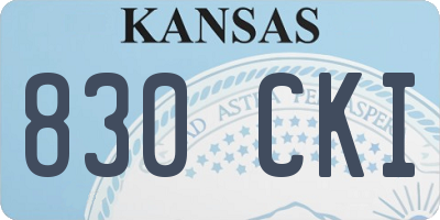 KS license plate 830CKI