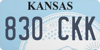 KS license plate 830CKK