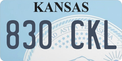 KS license plate 830CKL
