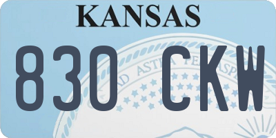 KS license plate 830CKW