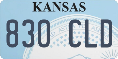 KS license plate 830CLD