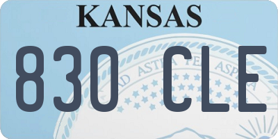 KS license plate 830CLE