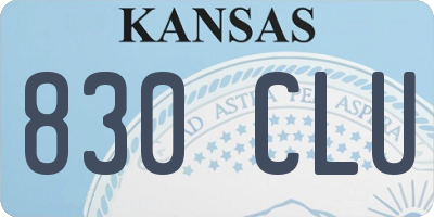 KS license plate 830CLU