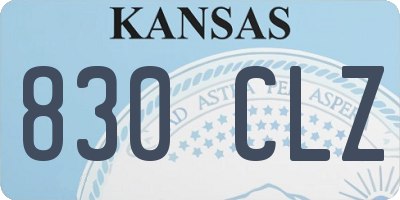 KS license plate 830CLZ