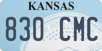 KS license plate 830CMC