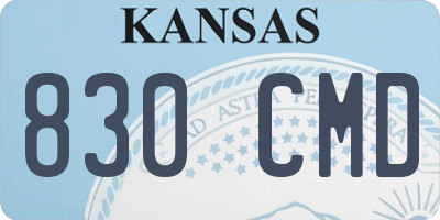 KS license plate 830CMD