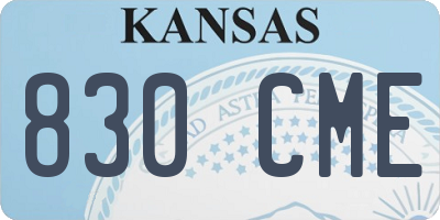 KS license plate 830CME