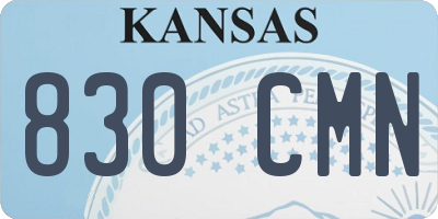 KS license plate 830CMN