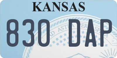 KS license plate 830DAP