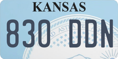 KS license plate 830DDN