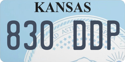 KS license plate 830DDP