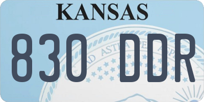 KS license plate 830DDR