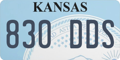 KS license plate 830DDS