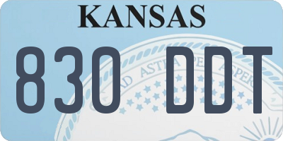 KS license plate 830DDT