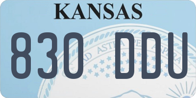 KS license plate 830DDU