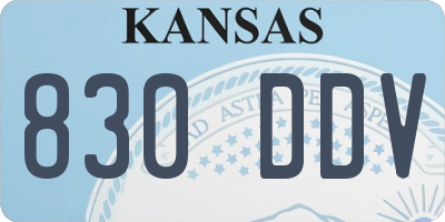 KS license plate 830DDV