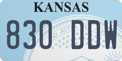 KS license plate 830DDW